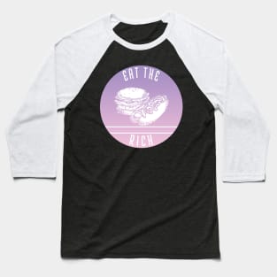 Eat The Rich Retro Cook Out Art Words Inside Purple Pink Summer Baseball T-Shirt